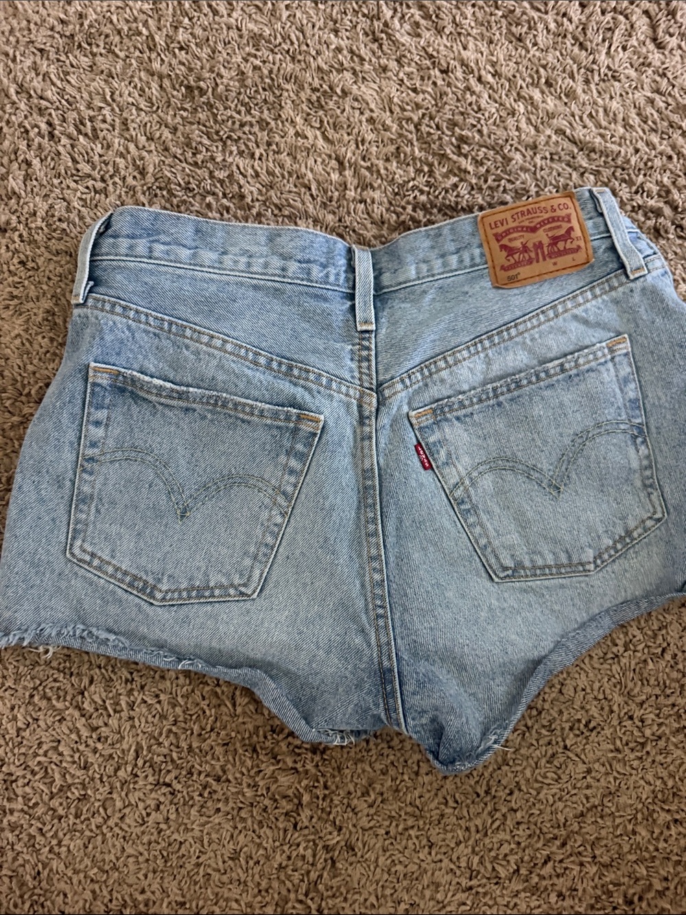 Levi's Light Wash Denim High-Rise Jean Shorts